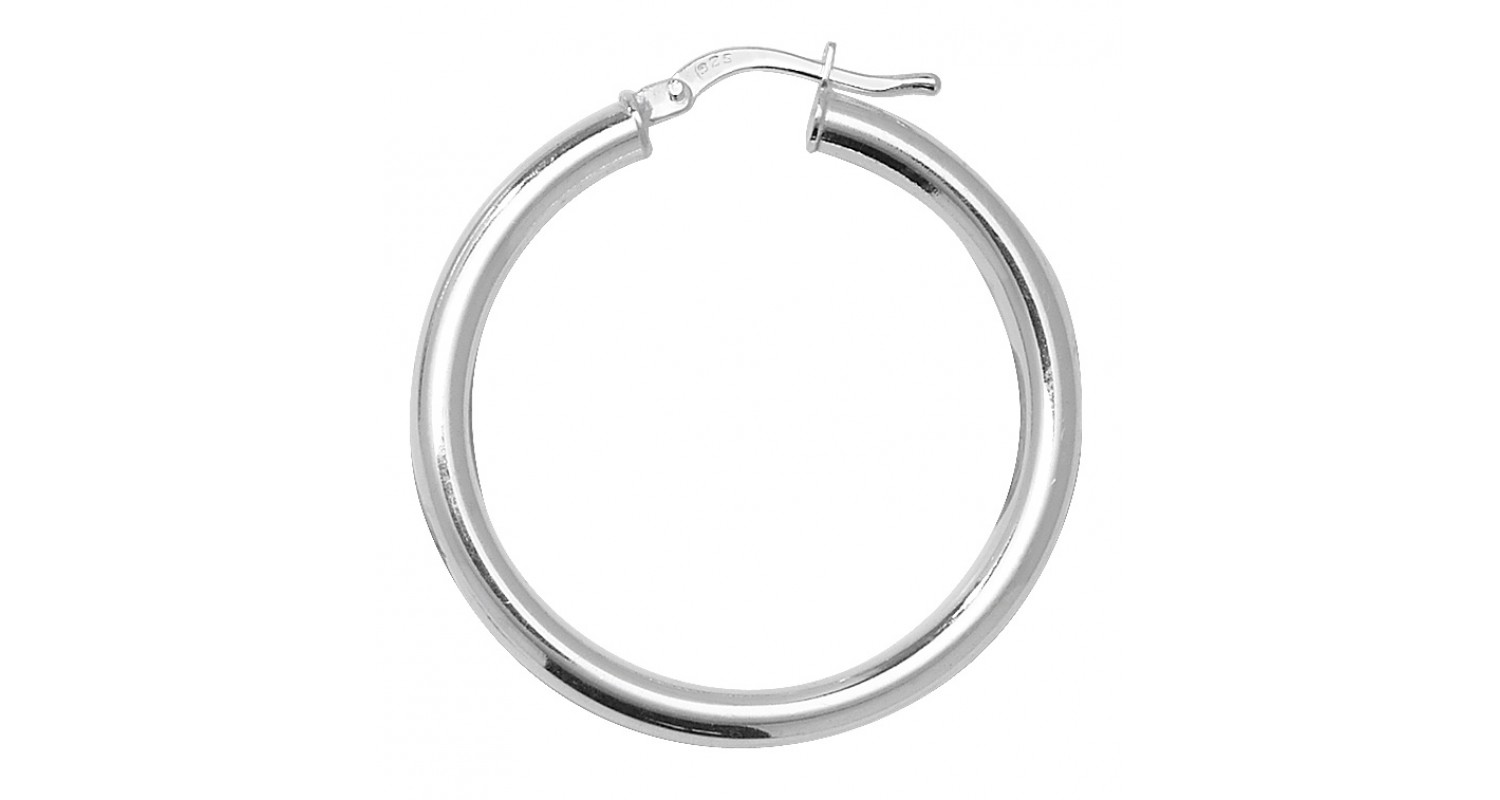 Sterling Silver Hollow Hoop Earrings